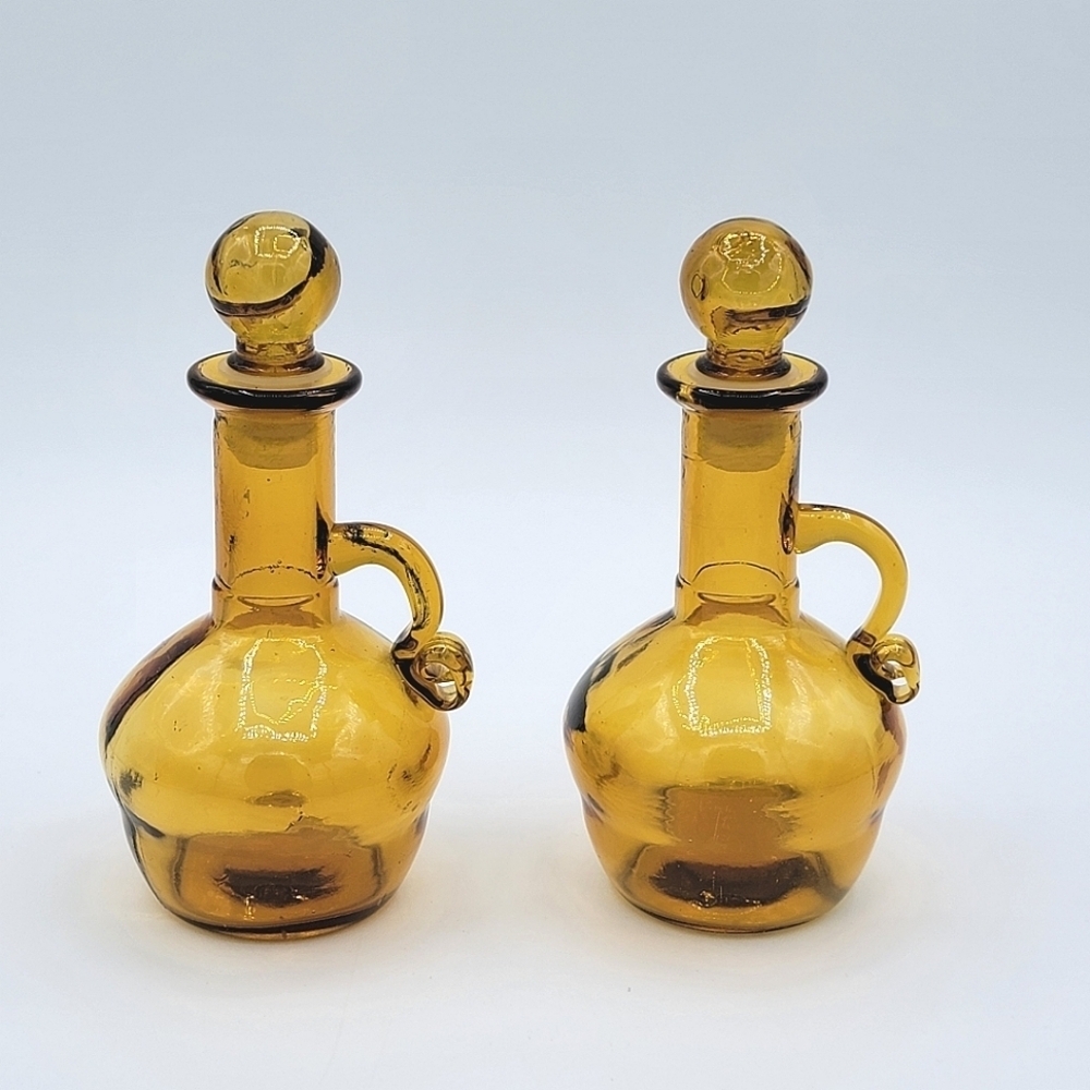 Vintage Bottles Set of Two Vinegar Oil #2542